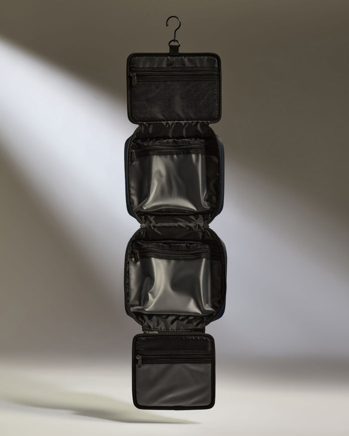 a black bag with zippers