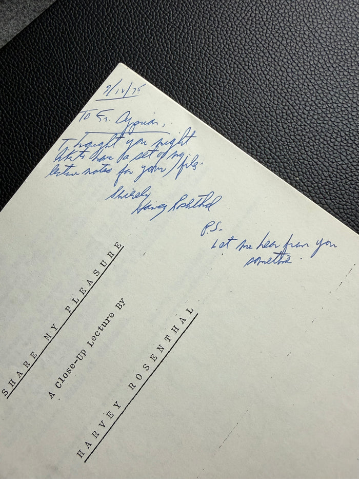 Harvey Rosenthal Lecture Notes