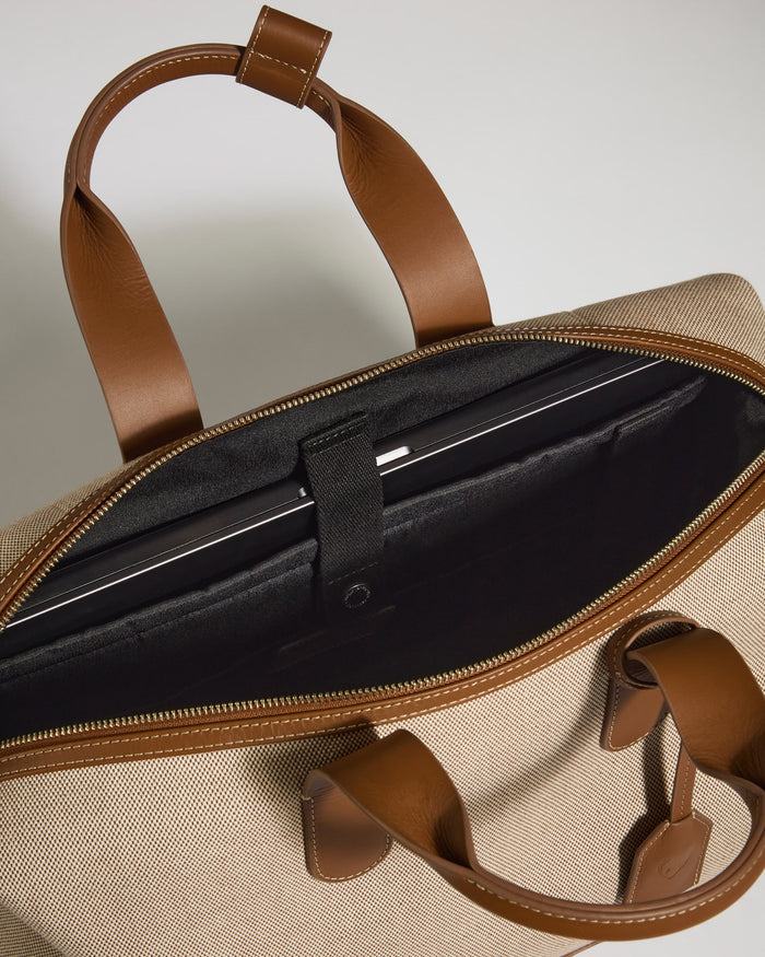 a bag with a tablet inside