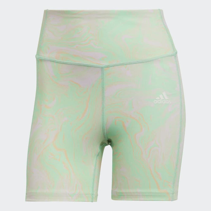adidas Hyperglam Aeroready Training High-Rise Marble-Print Tight Shorts Women's, Multicolor