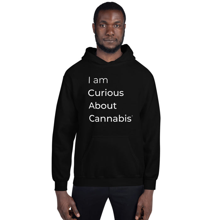 I am Curious About Cannabis Hoodie (White Text)
