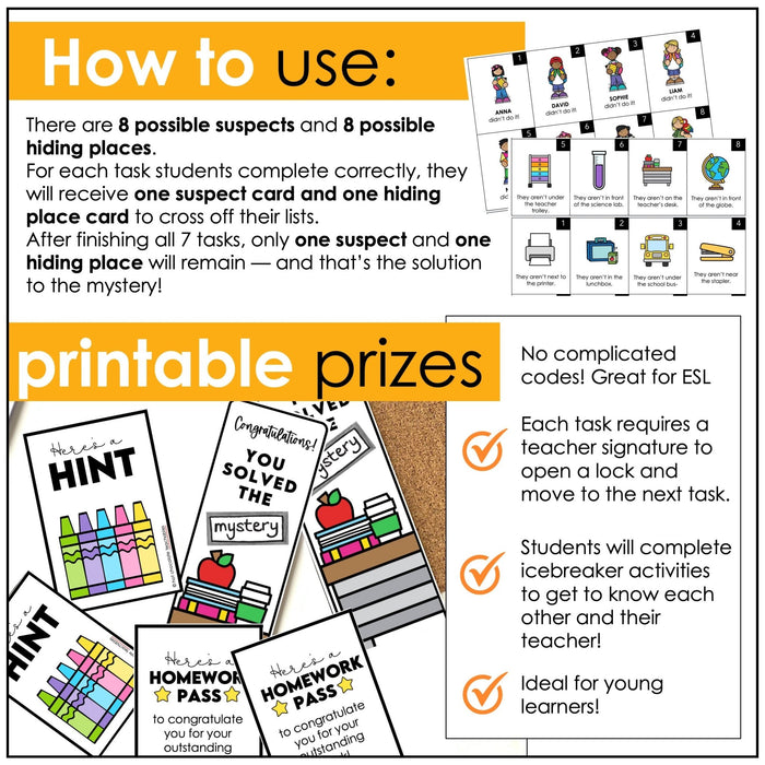 Icebreaker Escape Room – ESL/ELL Back to School Getting to Know You Activity - Hot Chocolate Teachables