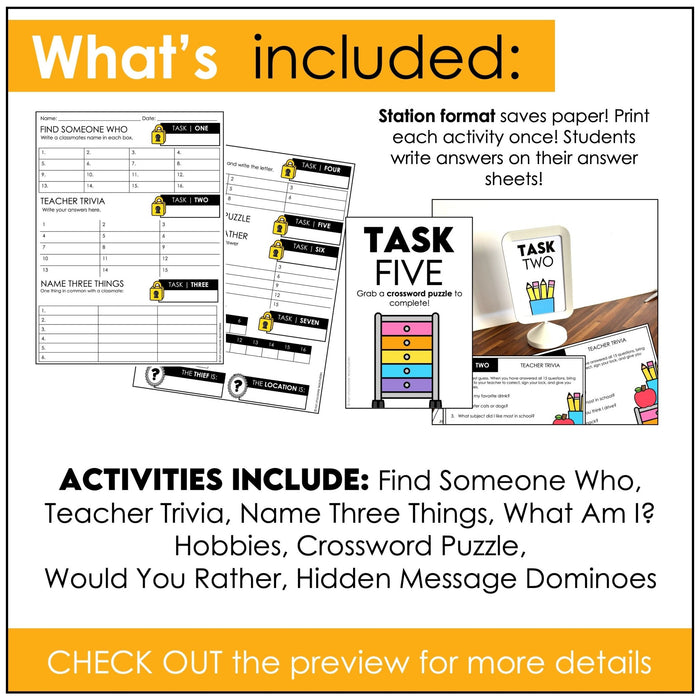 Icebreaker Escape Room – ESL/ELL Back to School Getting to Know You Activity - Hot Chocolate Teachables