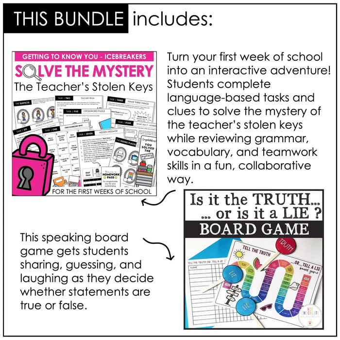 Icebreaker Games & Speaking Activities Bundle – ESL Conversation Game Pack - Hot Chocolate Teachables