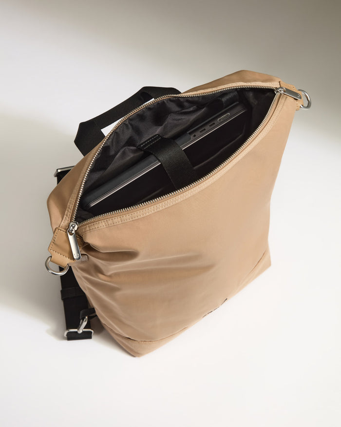 a bag with a laptop inside