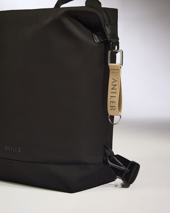 a black bag with a strap