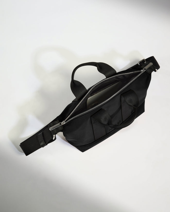 a black bag with a strap