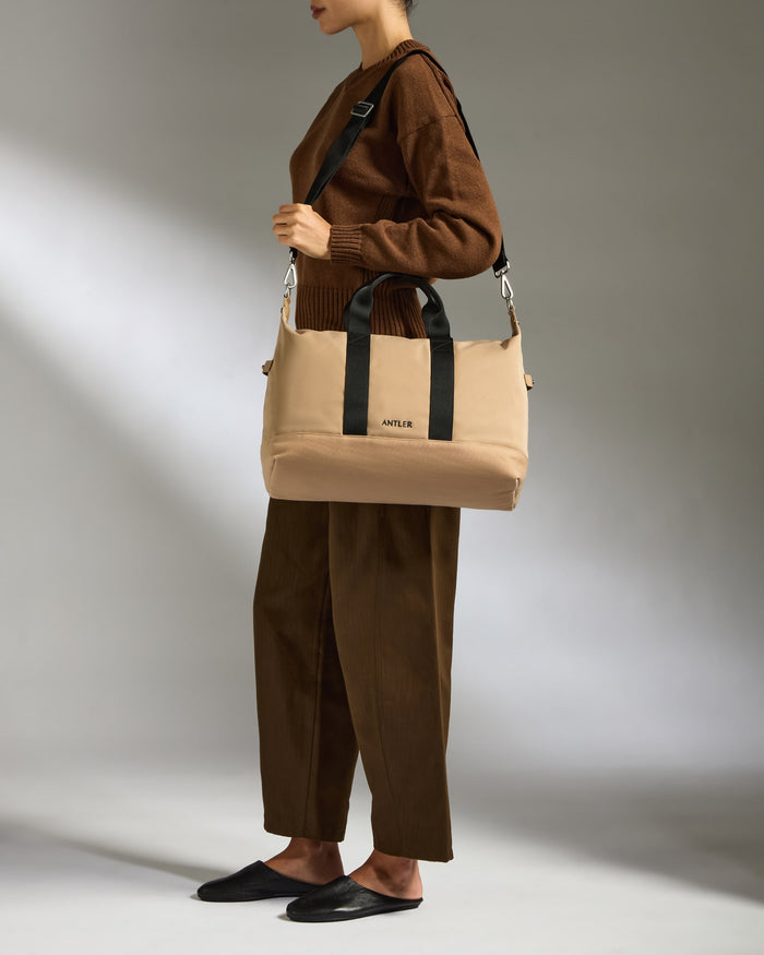 a woman holding a bag