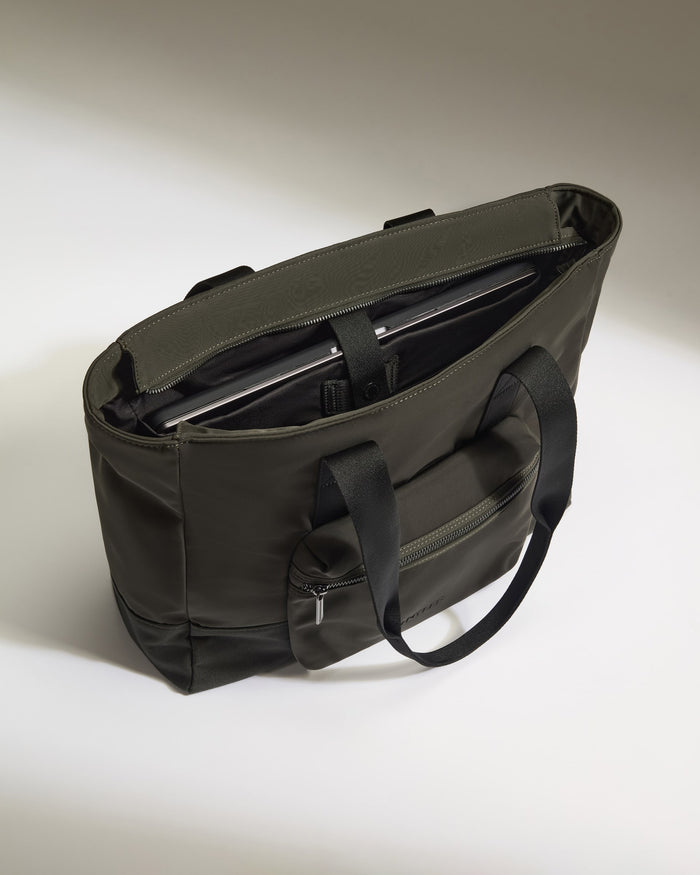 a bag with a laptop inside