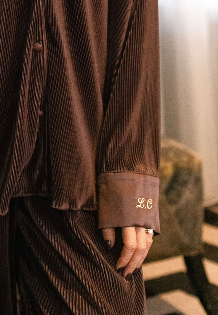 Ladies Espresso Plisse Pyjamas
