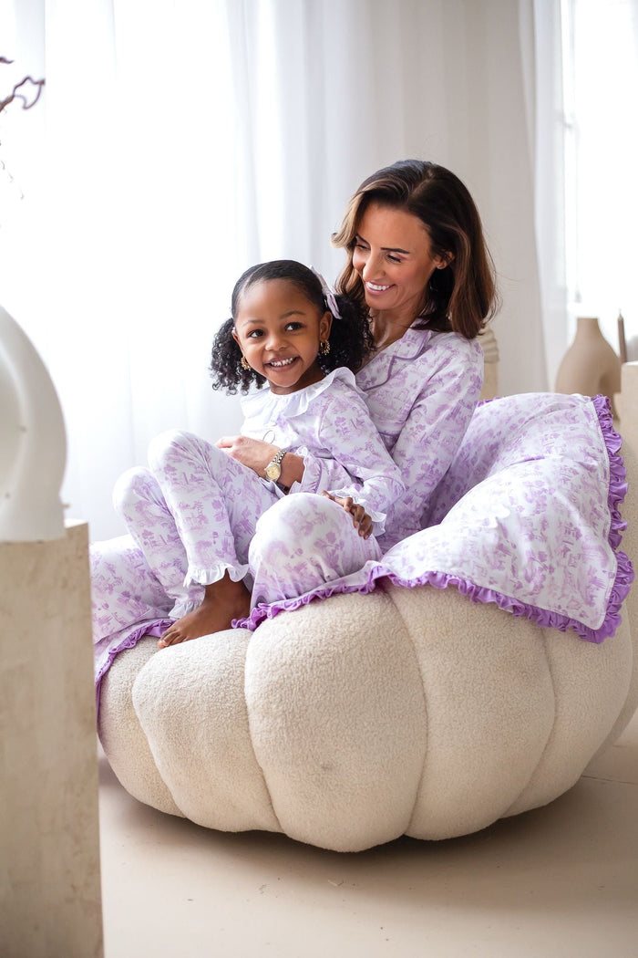 Ladies Lilac Toile Pyjamas