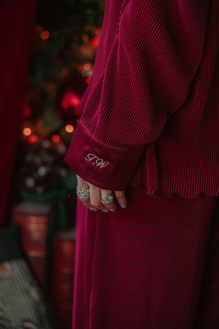 Ladies Merlot Plisse Pyjamas
