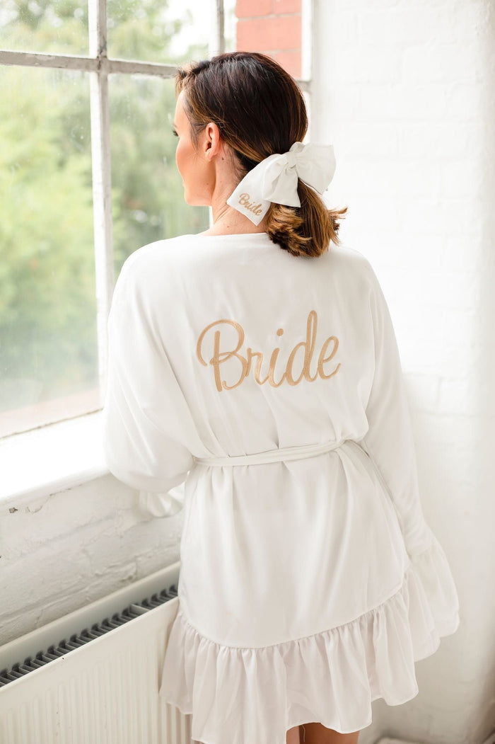 Ladies White Pearl Robe