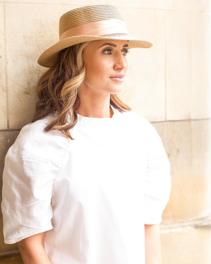 Ladies White Puff Sleeve Tunic Style Top