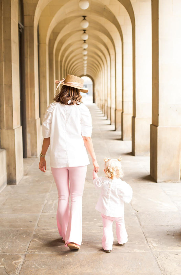 Ladies White Puff Sleeve Tunic Style Top