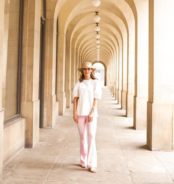 Ladies White Puff Sleeve Tunic Style Top