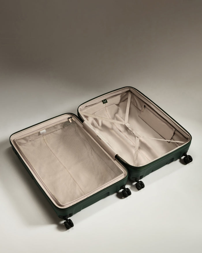 a suitcase with wheels on it