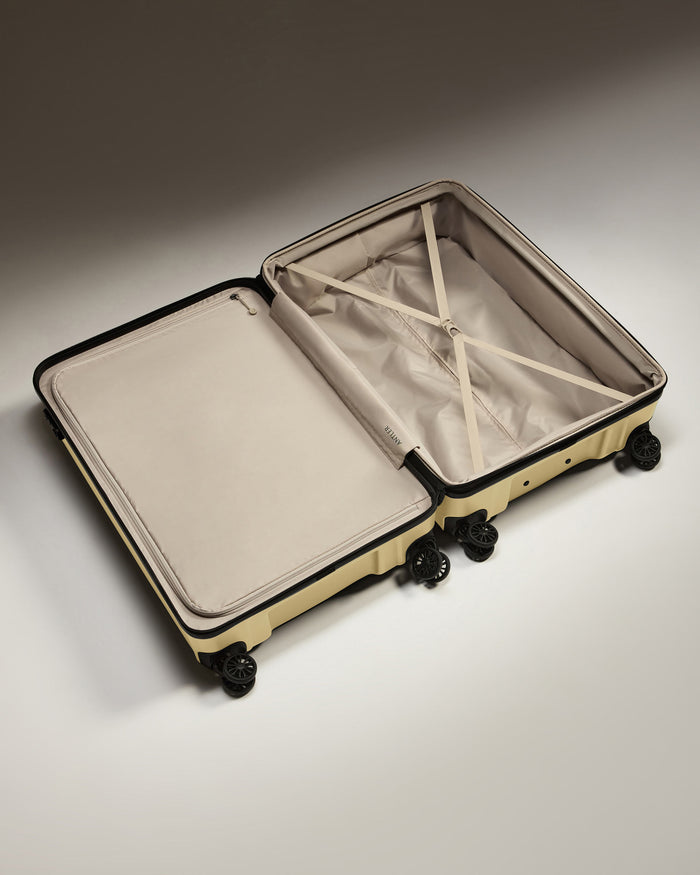 a suitcase with wheels on it