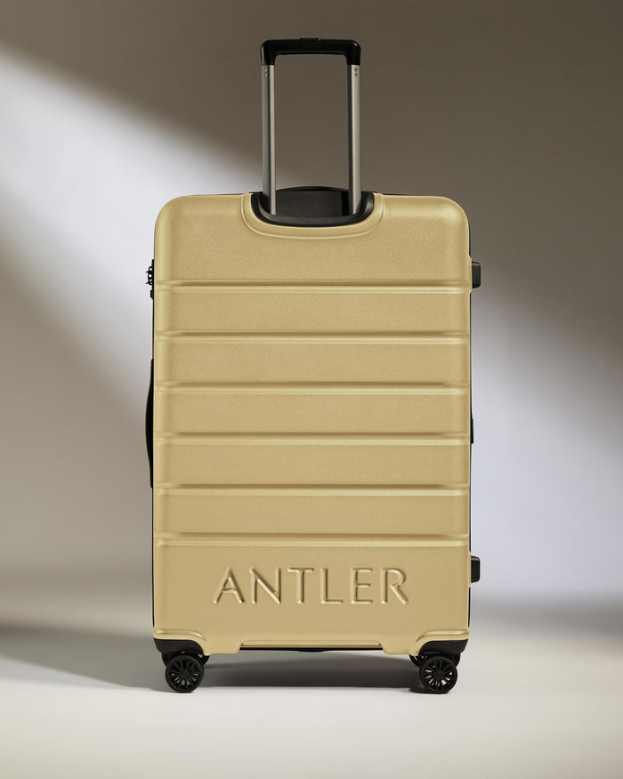 a suitcase with handle on wheels