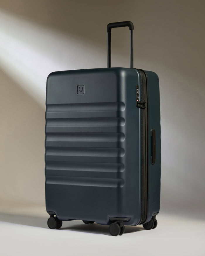 a suitcase with wheels and handle