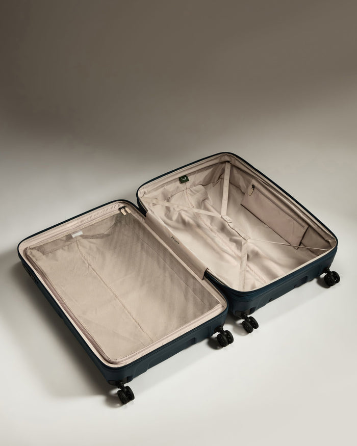 a suitcase with wheels on it