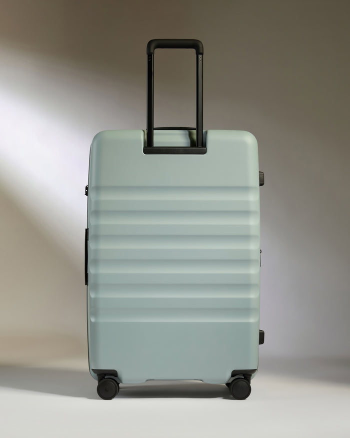 a suitcase with handle on wheels