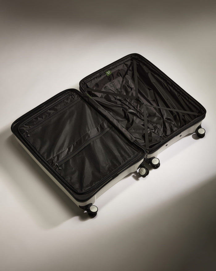 Antler Luggage -  Large Suitcase in White - Logo Stripe - Hard Suitcase - Large Large Suitcase White - Logo Stripe | Lightweight Hard Shell Luggage