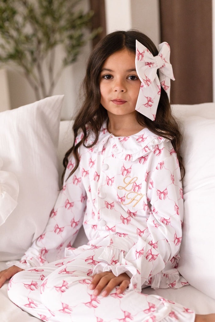 Large Pink Bow Print Hairbow