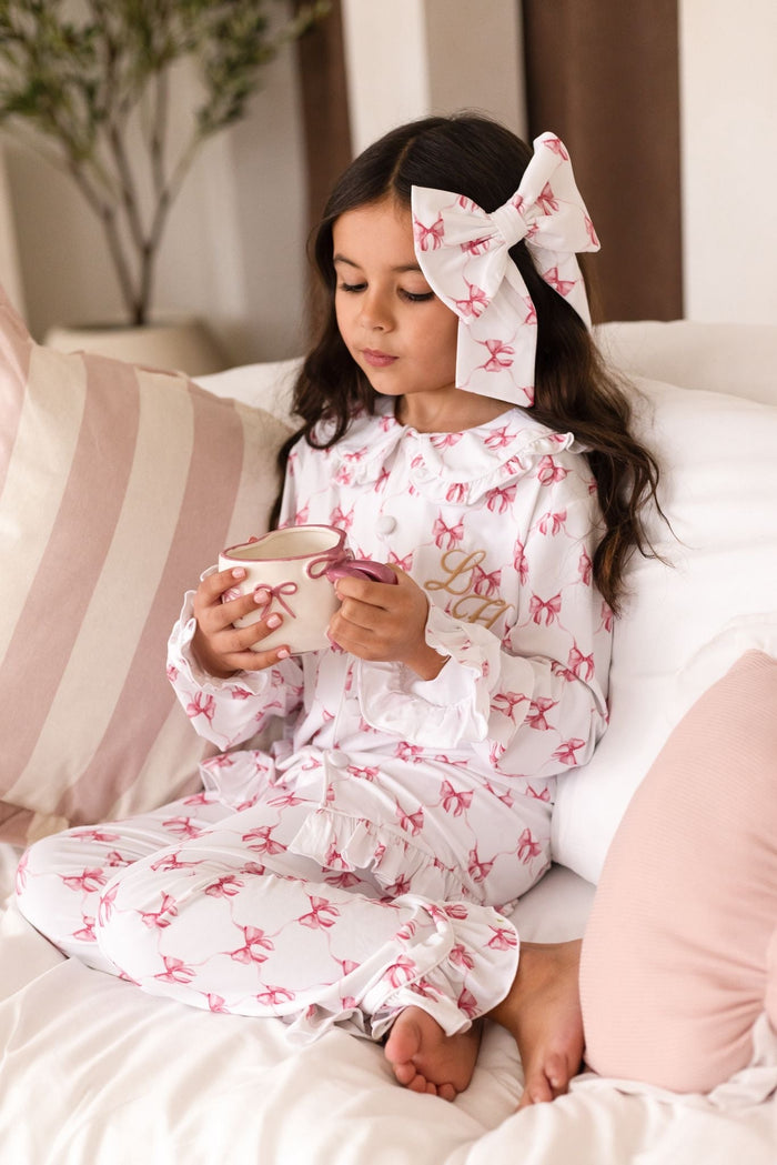 Large Pink Bow Print Hairbow