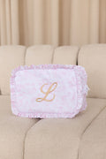 Large Pink Personalised French Toile Pouch