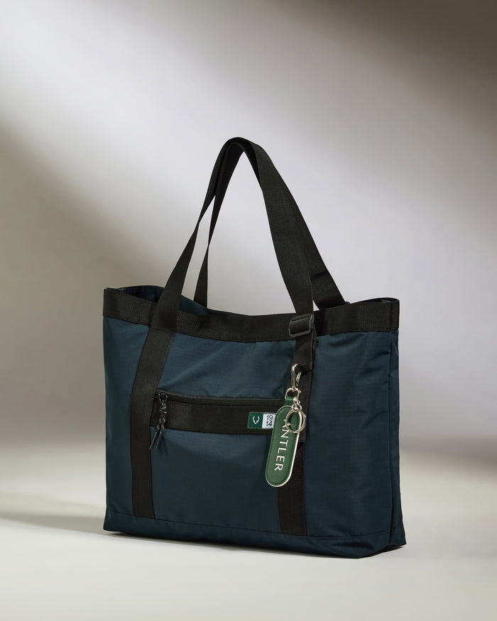 a blue and black bag