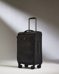 a black suitcase with wheels
