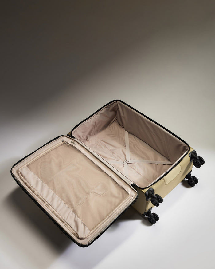 a suitcase with wheels on it