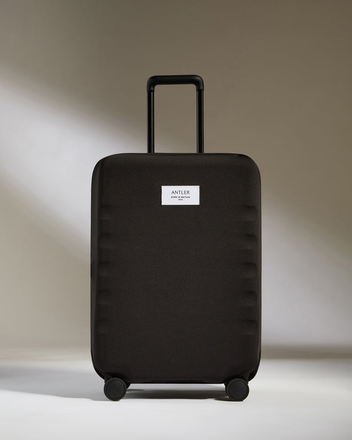 a black suitcase with wheels