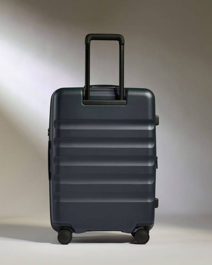 a suitcase with wheels on it