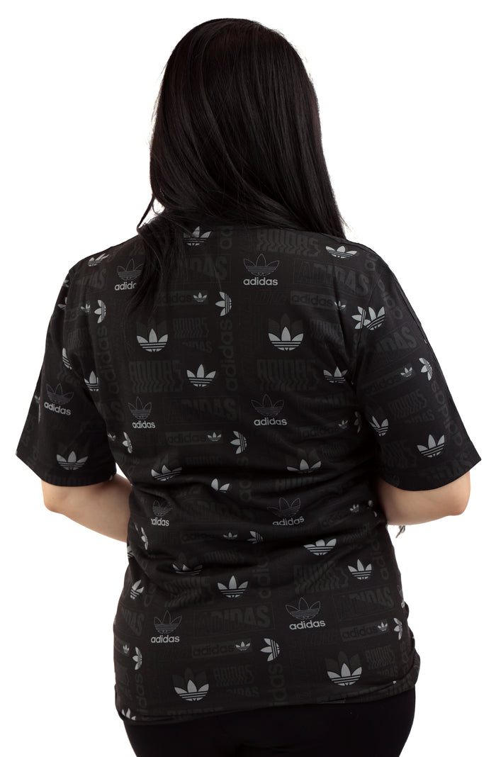 Adidas Mens All Over Print Short Sleeve T-Shirt Black