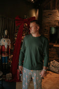 Mens Emerald Vintage Noelle Ribbed Pyjamas