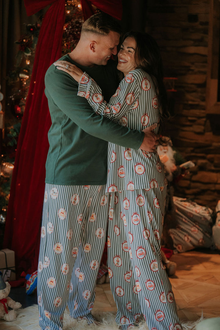 Mens Emerald Vintage Noelle Ribbed Pyjamas