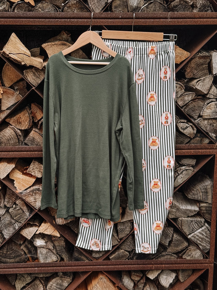 Mens Emerald Vintage Noelle Ribbed Pyjamas