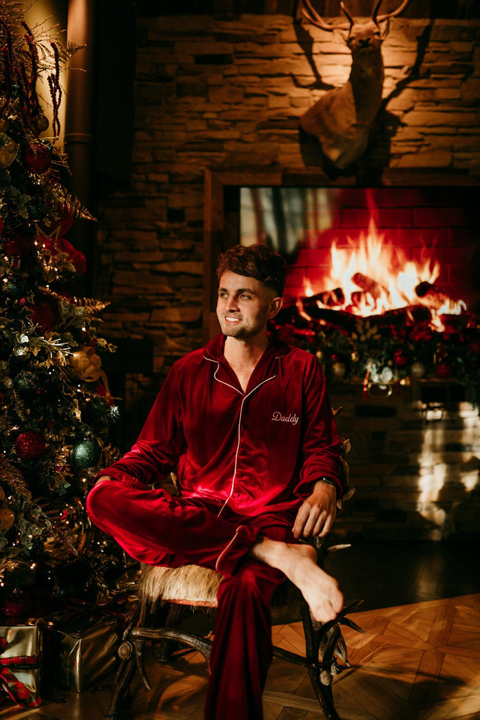Mens Red Luxe Pyjamas