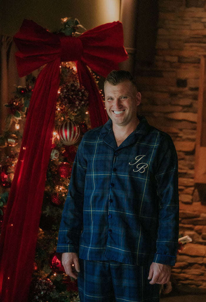 Mens Royal Navy Tartan Personalised Pyjamas