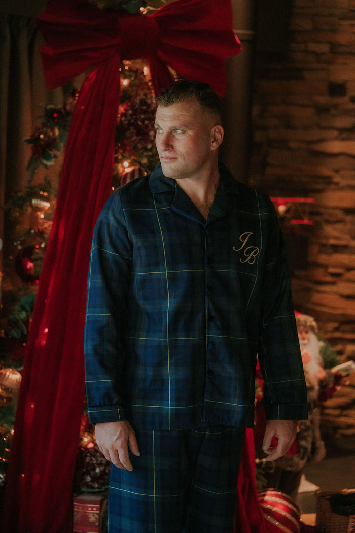 Mens Royal Navy Tartan Personalised Pyjamas