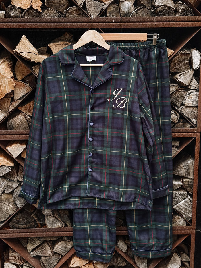 Mens Royal Navy Tartan Personalised Pyjamas