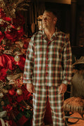 Mens White Tartan Pyjamas