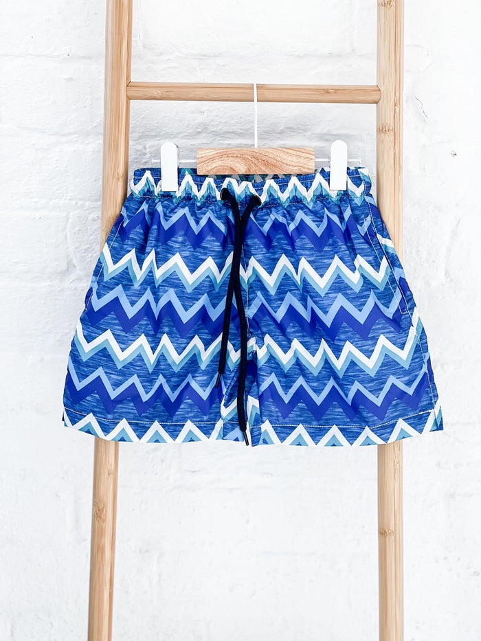 Mens Zig Zag Print Swimshorts