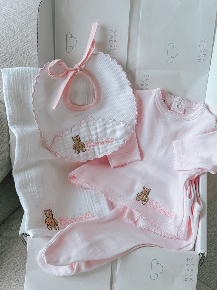 New Baby Girl - Pink Personalised Gift Set