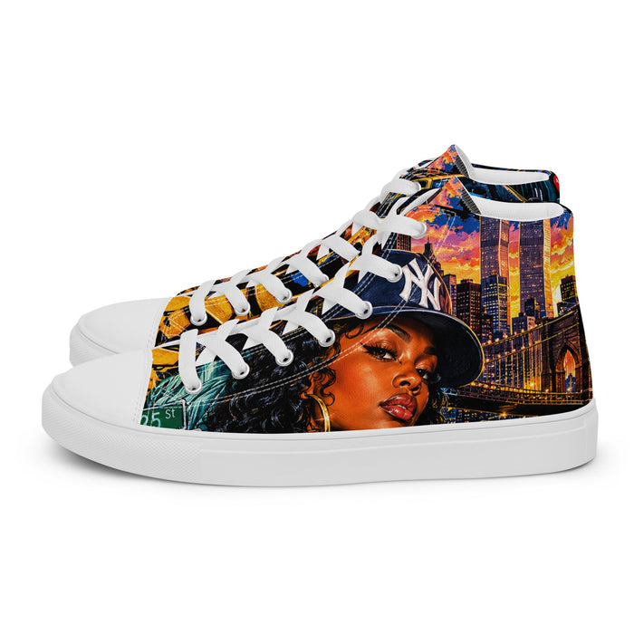 NYC Street Vibes women's high-top sneakers left side view
