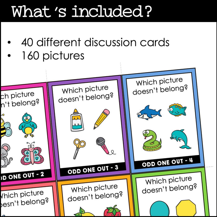 Odd One Out | Printable Speaking Cards & Digital Google Slides™ Bundle - Hot Chocolate Teachables