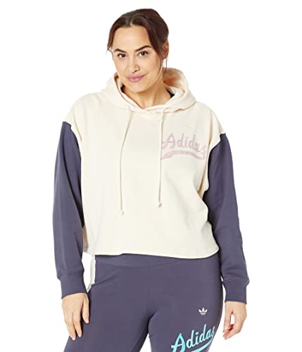 adidas Originals Plus Size Logo Play Hoodie Wonder White/Shadow Navy