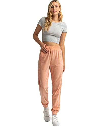 adidas Originals Womens Velour Slim Jogger Pants, Ambient Blush